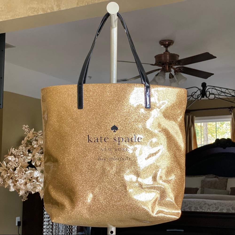 Kate Spade Sparkle Glitter Holiday Tote Bag